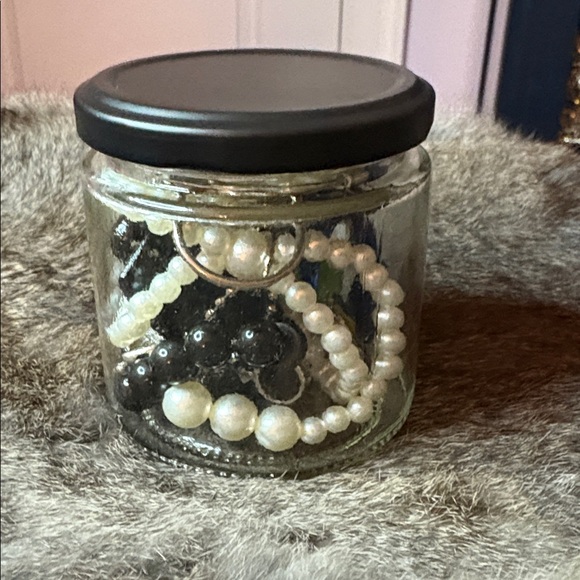 Glass Jar with Assorted Beads and Pearls - Picture 2 of 4